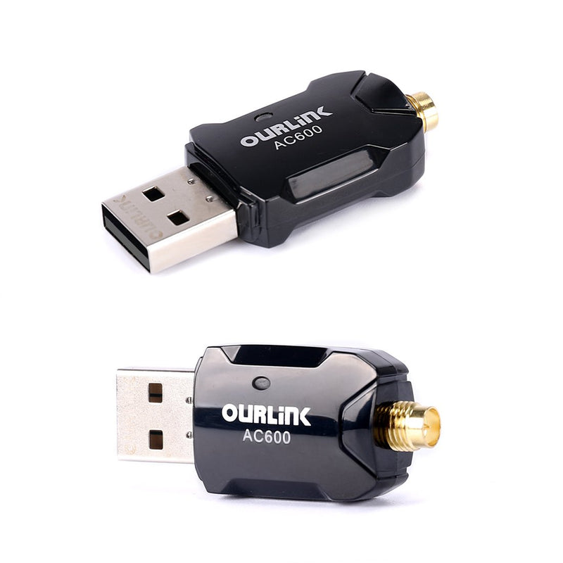 OURLINK 600Mbps Mini 802.11ac Dual Band 2.4G/5G Wireless Network Adapter USB Wi-Fi Dongle Adapter with 5dBi Antenna Support Win Vista,Win 7,Win 8.1, Win 10,Mac OS X 10.9-10.15