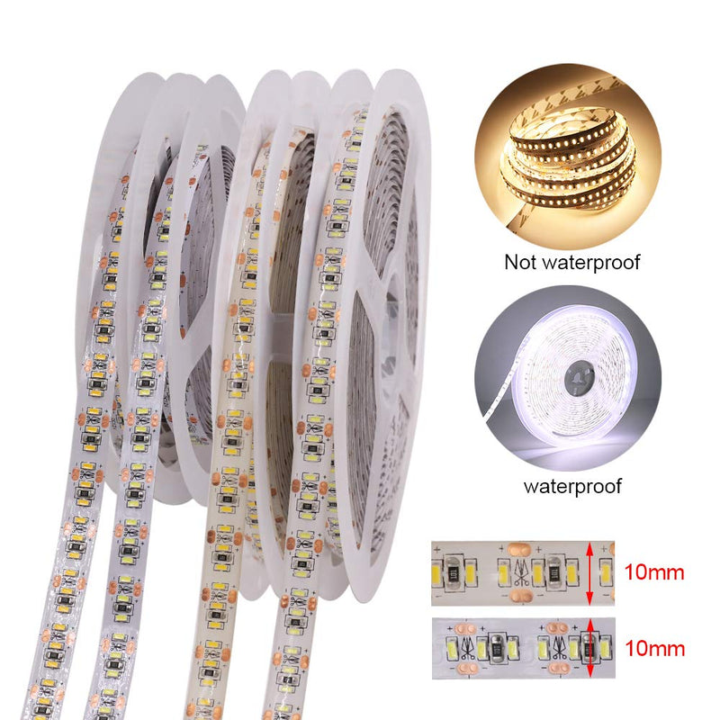 [AUSTRALIA] - XUNATA Dimmable LED Light Strip Kit with Power Supply, SMD 3014 1020 LEDs, Super Bright 16.4ft/5m 12V LED Ribbon, Non-Waterproof, 6000K Daylight White Under Cabinet Lighting Strips, LED Tape Cool White Non-waterproof IP20 