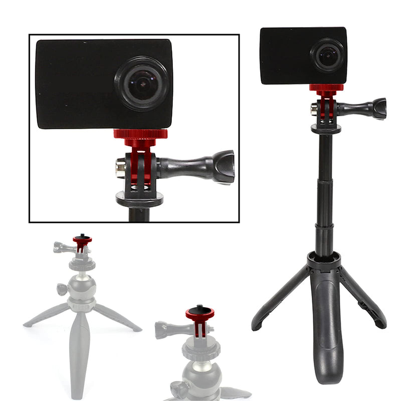 ParaPace Aluminum ¼-20 Camera Mount Adapter,Tripod Adapter for GoPro Hero Sony Xiaomi Yi AKASO Campark Sjcam Action Camera Accessories（Red） red adapter