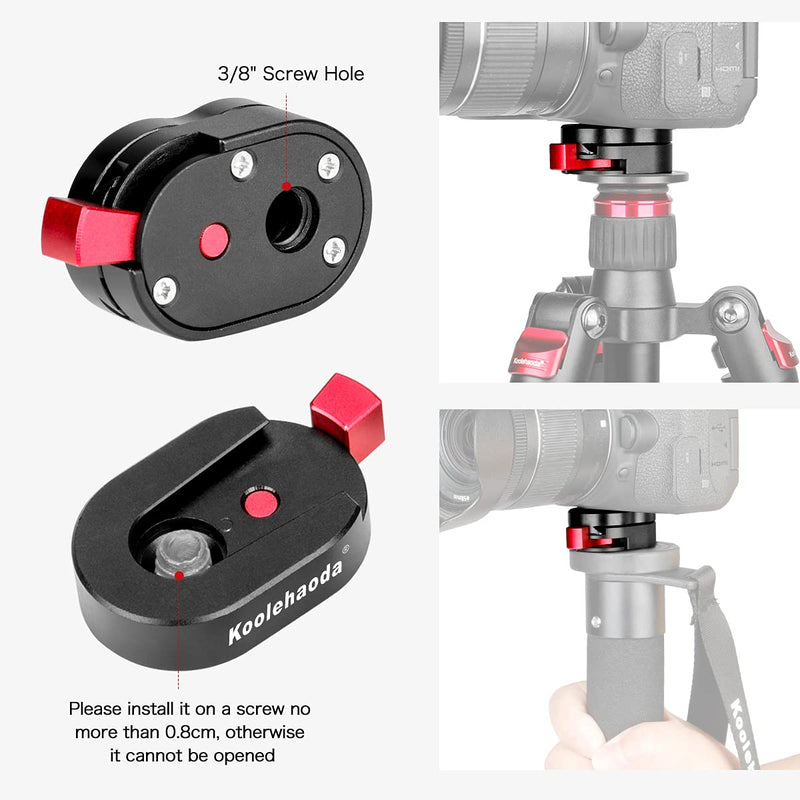 Koolehaoda Mini Quick Release Plate System with 1/4" Screw for Camera Tripod, Gimbal, Monopods,Video Monitors, Magic Arm, Flash Bracket, Stabilizer 1/4 Mini QR