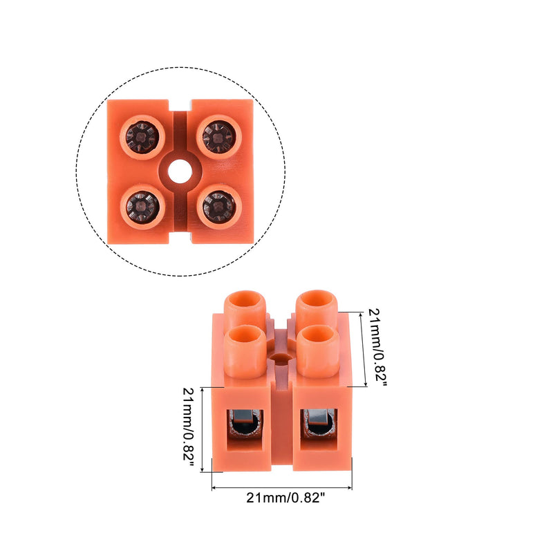 MECCANIXITY Terminal Block 600 Volts 36 amps Dual Row 2 Positions Screw Terminal Electric Barrier Strip 10 Pcs