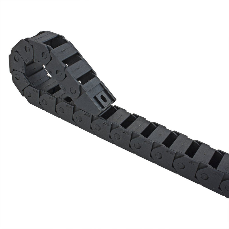 uxcell R28 15mm x 20mm (InnerH*InnerW) Black Plastic Wire Carrier Cable Drag Chain 1M Length for CNC