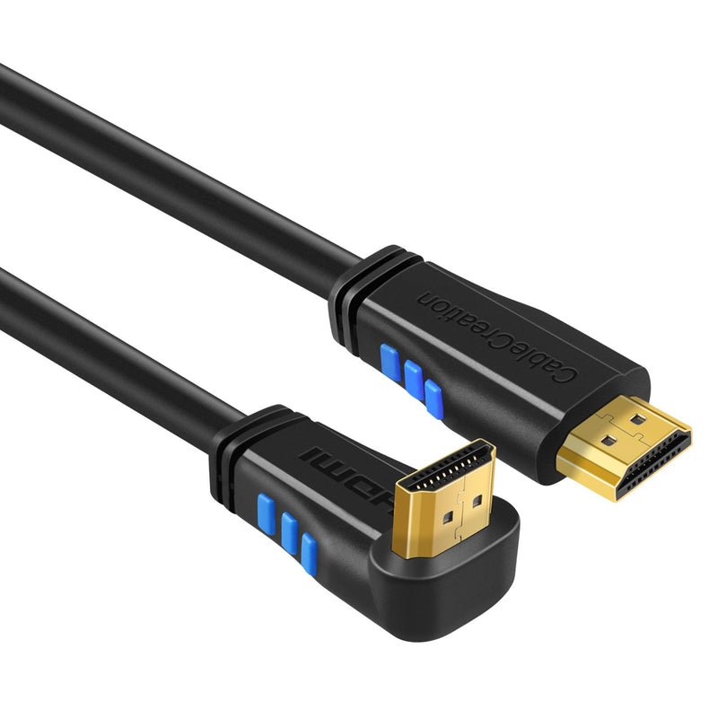 [AUSTRALIA] - HDMI Cable, CableCreation 10 Feet Upward Angle 270 Degree 4K HDMI 2.0 Cable with Gold Plated Connector, Support 4K (60Hz) Ultra HD, 3D Video, Ethernet, Audio Return Channel, Black 10ft 