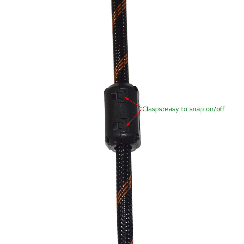X.shine Pack of 10 Snap on Ferrite Core Bead Choke Ring Cord RFI EMI Noise Suppressor Filter for USB/Audio/Video Cable Power Cord Black (7mm Inner Diameter) 7mm