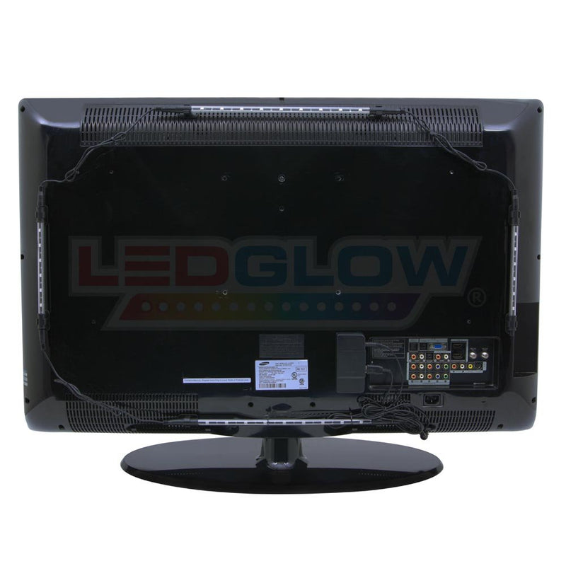 [AUSTRALIA] - LEDGlow 4pc Million Color LED Home Theater TV Accent Bias Lighting Kit - (2) 15" & (2) 9 " Multi-Color Light Tubes Mount Behind The Television - Includes Control Box & Remote 