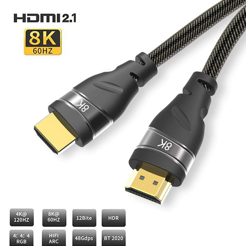 Eachbid 2.1 HDMI Cable 4K 120HZ Ultra Definition High Speed 8K 60HZ UHD HDR 48Gbps HDMI Video Converter for PS4 HDTVs Projectors 2M 6.6ft/2m