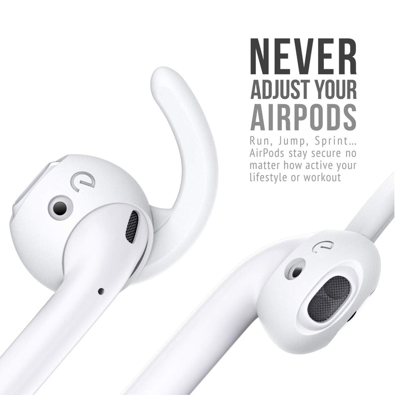 KeyBudz EarBuddyz 2.0 Ear Hooks and Covers Accessories Compatible with Apple AirPods or EarPods Headphones/Earphones/ Earbuds (3 Pairs) (Clear) Clear