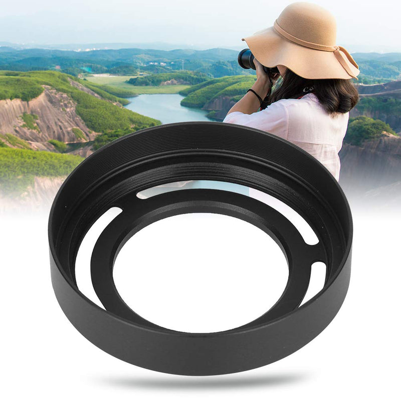 Oumij1 Hollow Metal Lens Hood - Compact Lens Hood - Detachable Camera Lens Hood - for Fuji X10/X20/X30 Camera(Black) Black