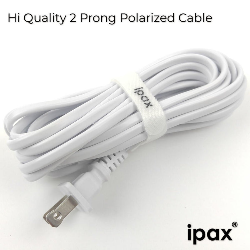 Ipax 10 Feet Long White Copper Wire AC Power Cord Cable Compatible with VIZIO TV UHD LED Smart HDTV E221-A1 E231-B1 E24-C1 E280-A1 E601i-A3 SmartCast E43-E2 E320-A0 E470-A0 LCD Monitor 10Ft White