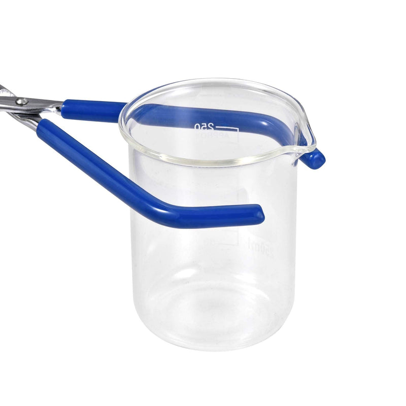 uxcell Lab Beaker Tongs Stainless Steel Chrome Plated 10-inch Opens Up to 200mm Width Blue