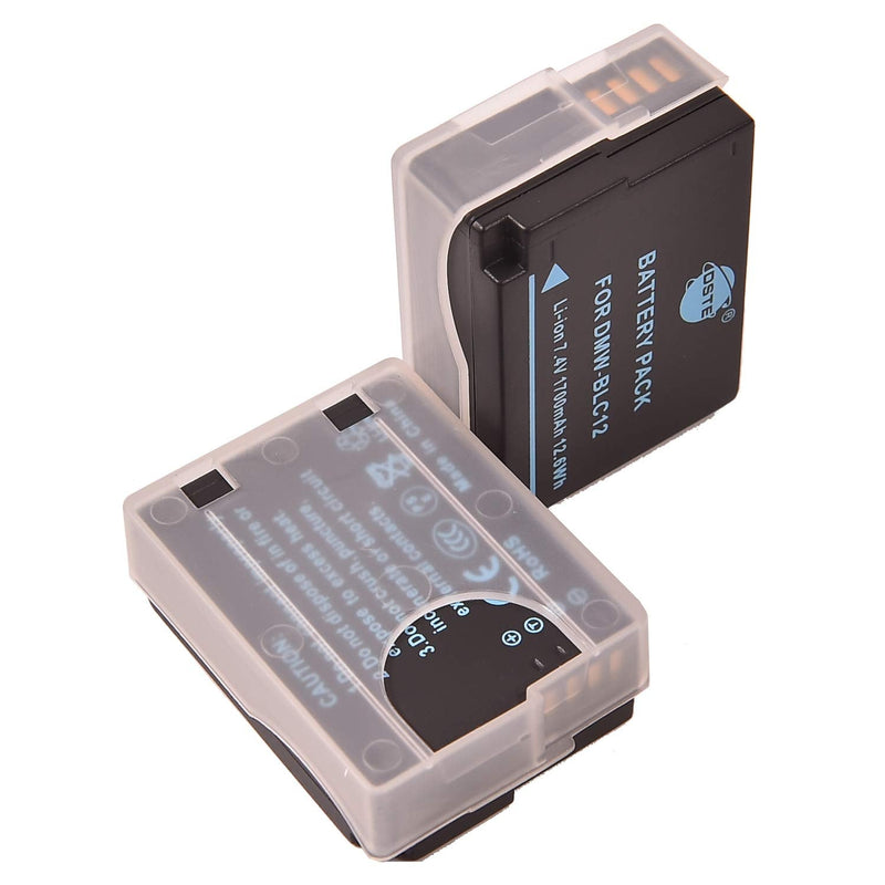 [AUSTRALIA] - DSTE Replacement for 2X DMW-BLC12 + Dual LCD Battery Charger Compatible Panasonic Lumix DMC-G5 DMC-G6 DMC-G7 DMC-GH2 DMC-GX8 DMC-FZ200 DC-G90 DC-G95 