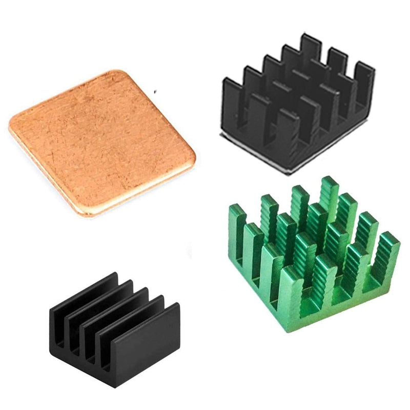 Easycargo Raspberry Pi Heatsink Fan Kit for Cooling Cooler Raspberry Pi 4 B, 3, Pi 2, Pi Model B+ (Green 2 Set) Green 2 Set