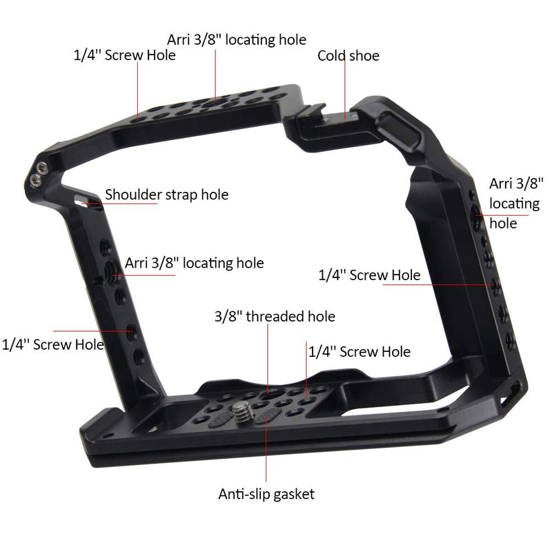 Easy Hood Camera Cage for Fujifilm X-T4 Fuji XT4 Mirrorless Digital Camera, Vlogging Video Shooting Filmmaking Rig Stabilizer with Cold Shoe 1/4" Thread Holes & 3/8" Locating Hole