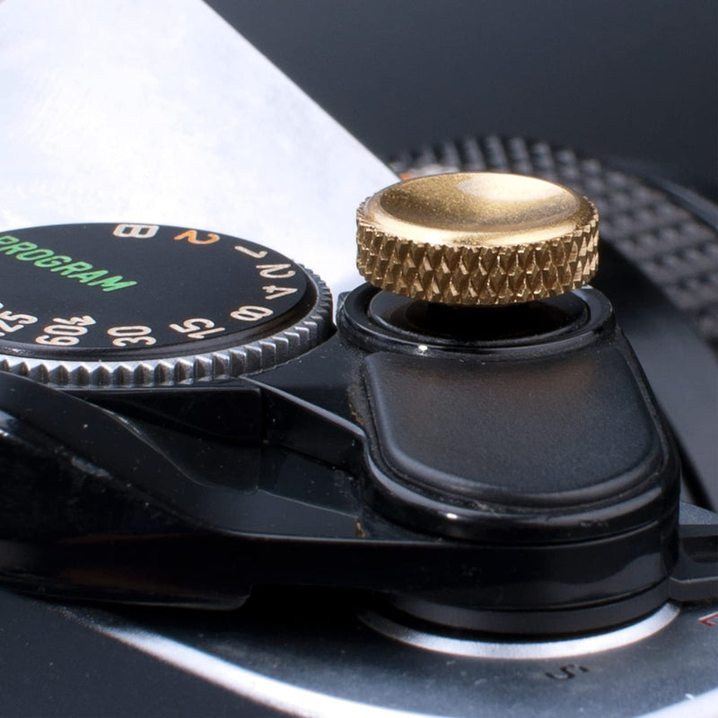 (2 Pack) PIBIETTN Camera Shutter Button, Copper Soft Shutter Release Button Compatible with Fujifilm Fuji Sony Leica Camera Release Button Golden