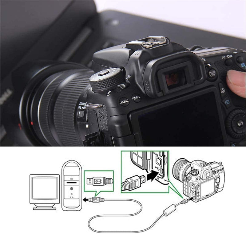 Adhiper UC-E6 USB Data Cable Replacement Camera UC-E16 UC-E17 Transfer Cord Compatible with Nikon Digital Camera DSLR D750 D5300 D7200 D3200 Coolpix L340 L32 A10 P520 S6000 S9200 (1M/Black) 1M E6