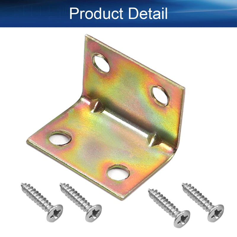 Yinpecly Corner Brace 20PCS Right Angle Bracket Corner Bracket 0.71" x 0.94" (L x W) Galvanized Angle Bracket Fastener Right Angle Bracket Suitable for Furniture Wooden Cabinet 24x18mm 20pcs