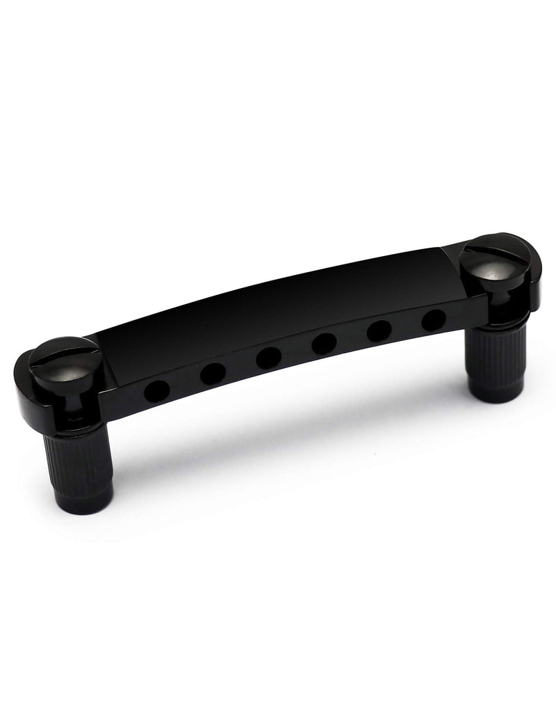 Metallor Tune-O-Matic Style Guitar Stop Bar Tailpiece for LP Les Paul SG Style Electric Guitar Parts Replacement. (Black) Black