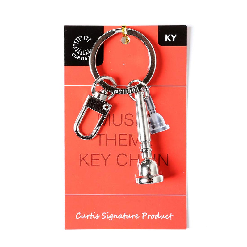 Curtis Trumpet Mouthpiece Themed Key chain/Key holder/Key ring (Silver) Silver