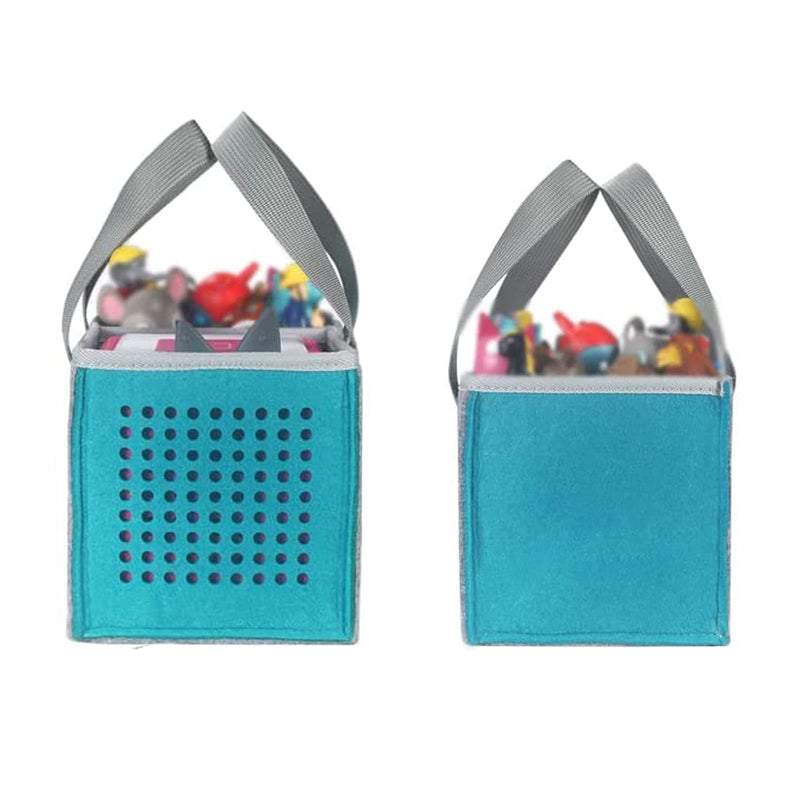 Carry Bag for Toniebox Audio Player Starter Set,Felt Organizer Case for Tonie Starter Set Storage Bag (Blue) Blue