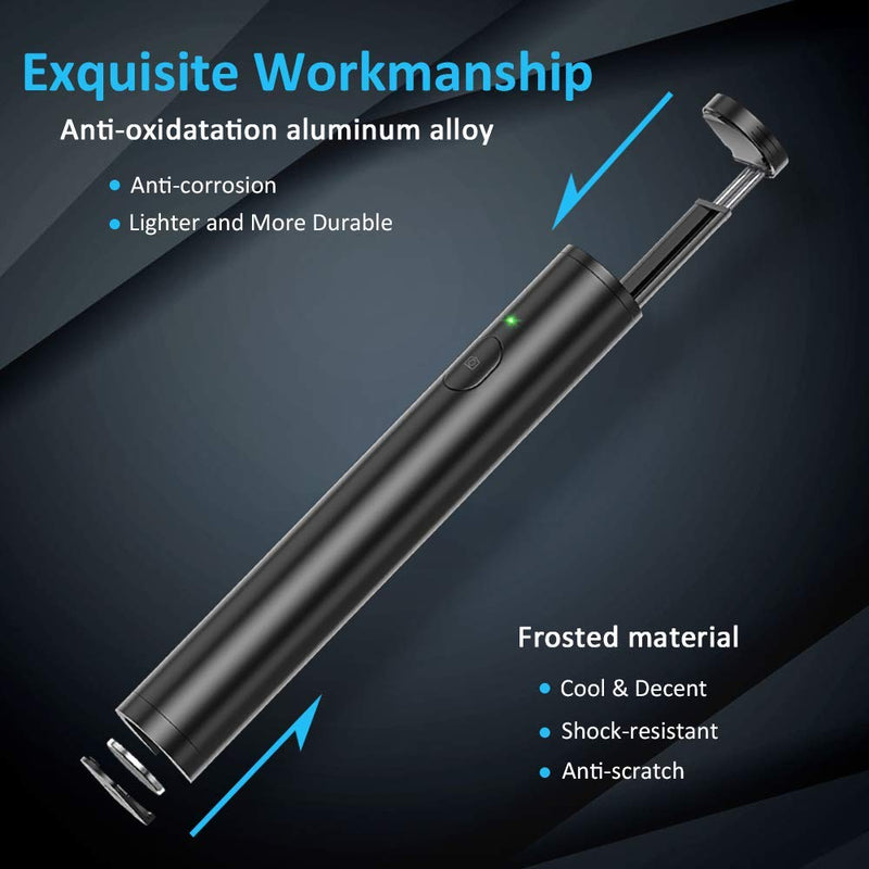 Vproof Selfie Stick Bluetooth, Lightweight Aluminum All in One Extendable Selfie Sticks Compact Design for iPhone 11 Pro Max/11 Pro/11/XS/XS Max/XR/X/8/8 Plus/7/6s/6, Galaxy S10/S9/S8/S7/S6/Note, More