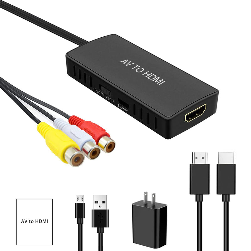 [AUSTRALIA] - LVY AV to HDMI Converter RCA to HDMI Converter Composite CVBS to HDMI Video Audio Converter Adapter, Support PAL/NTSC for Nintendo 64 PC Laptop Xbox VHS VCR Camera DV 