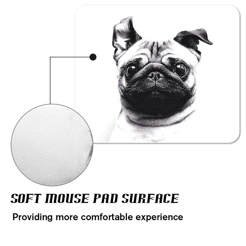 Royal Up Pug Custom Mouse Pad Gaming Mat Keyboard Pad Waterproof Material Non-slip Personalized Rectangle Mouse pad (9.4x7.8x0.08Inch)