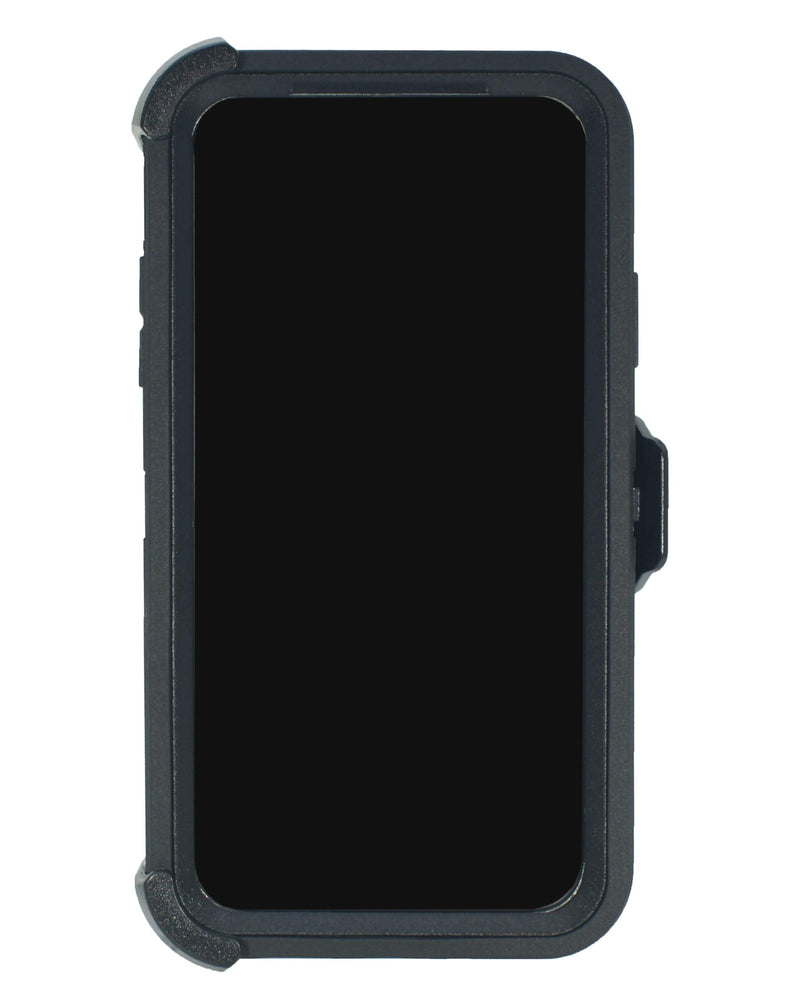 Hand-e Muscle Series Holster Case for Apple iPhone XR // Triple Layer Heavy Duty Protection (Defender) Carrying Belt Clip & Kickstand // Drop-Shock-Proof – Black/Black Black / Black