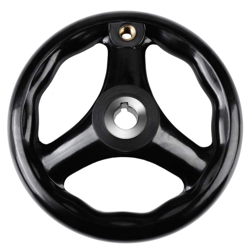 Hand Wheel, 1PC Plastic Hole Diameter 12mm Outer Diameter 125mm Handle Height 8cmmm Black Round 3 Spoke Hand Wheel for Lathe Milling Machine, Grinders, etc