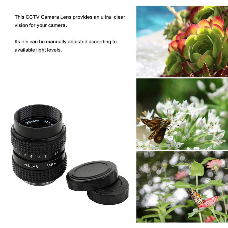 Pixco 25mm F1.4 CCTV Lens for C Mount Camera + 16mm C Mount Movie Lens to Sony E Mount NEX Camera Lens Adapter