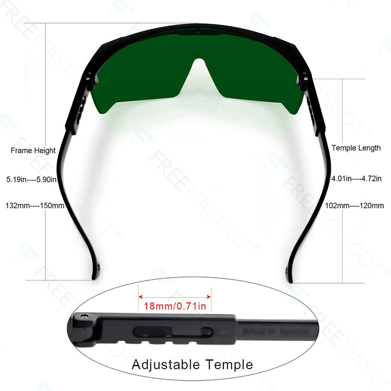 IPL 200nm-2000nm Laser Safety Glasses for Laser Hair Removal Treatment and Laser Cosmetology Operator Eye Protection with Case (Green)