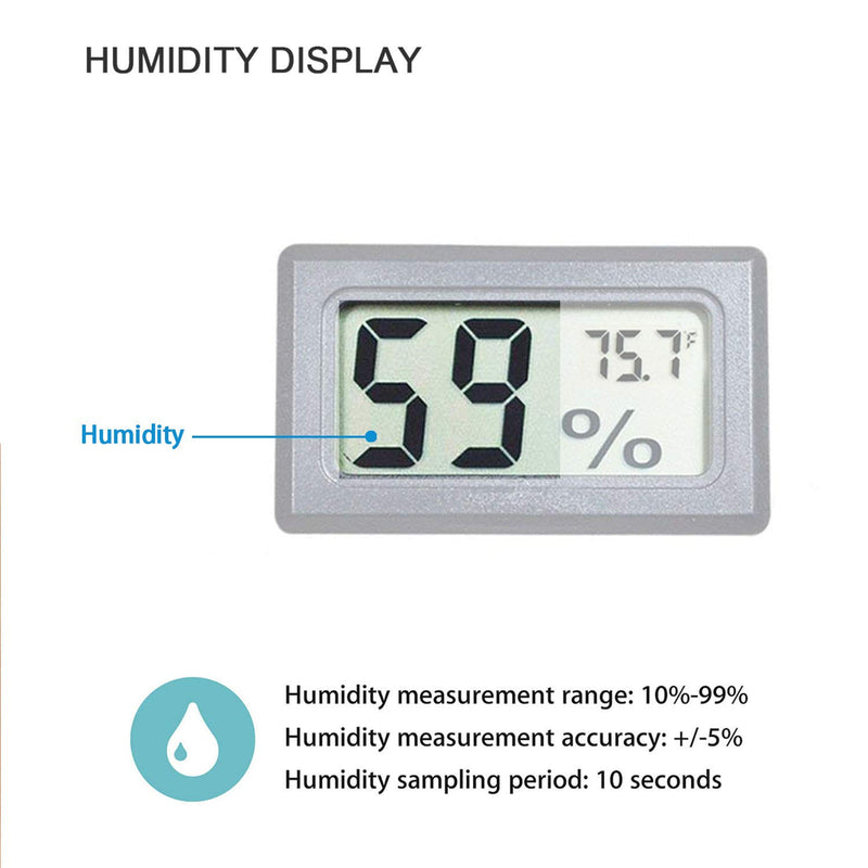 Veanic 4-Pack Mini Digital Electronic Temperature Humidity Meters Gauge Indoor Thermometer Hygrometer LCD Display Fahrenheit (℉) for Humidors, Greenhouse, Garden, Cellar, Fridge, Closet