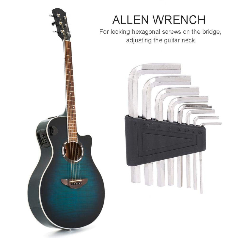Dilwe Guitar Allen Wrench, 8 PCS Allen Key Wrench Set Repair Tool for Locking Hexagonal Screws …