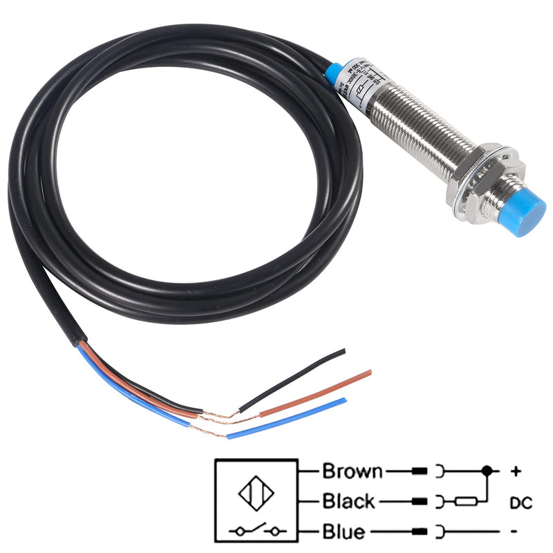 3Pcs LJ12A3-4-Z/AX M12 Inductive Proximity Switch Sensor Detection NPN NC DC 10-30V Non-Shield Type LJ12A3-4-Z/AX 4mm Normally Close Detecting Distance Proximity Switch 10-30V 200mA 3 Wire