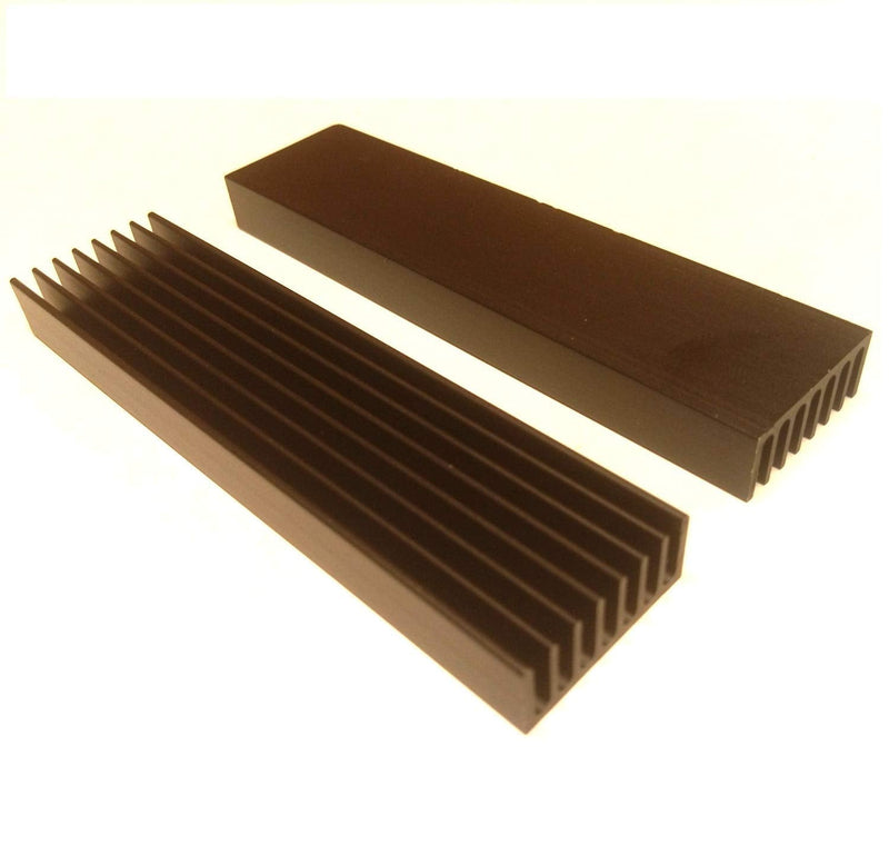 Easycargo 6pcs 100mm x 25mm x 10mm Heatsink Aluminium Radiator Cooler Heat Sink for Cooling LED Power Amplifier (100mmx25mmx10mm) (Black) Black