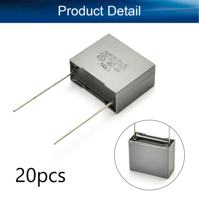 [AUSTRALIA] - Safety Capacitors Polypropylene Film 2.2UF 250V Gray 20Pcs for Security Equipment,Aicosineg 