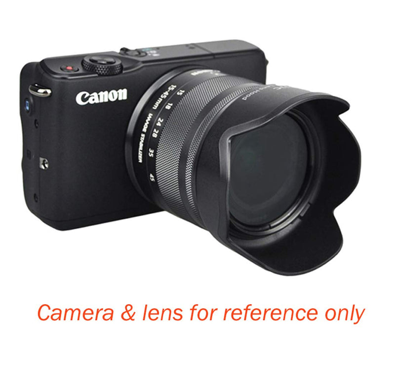 JJC LH-EW53 Dedicated Bayonet Lens Hood for Canon EF-M 15-45mm f/3.5-6.3 is STM Lens, Canon 15-45mm is STM Lens Hood Shade, Replacement of Canon EW-53 Lens Hood for Canon EF-M 15-45mm IS STM