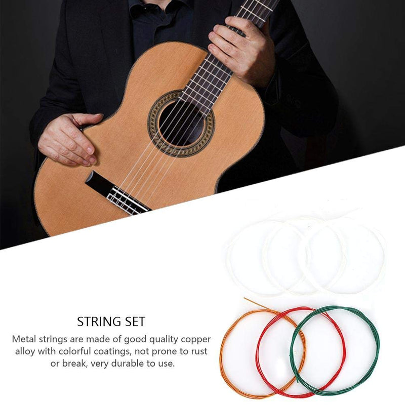 Dilwe Guitar Strings Set, 6Pcs/Set Metal Nylon Strings Replacement Part Accessory for Classic Acoustic Guitars