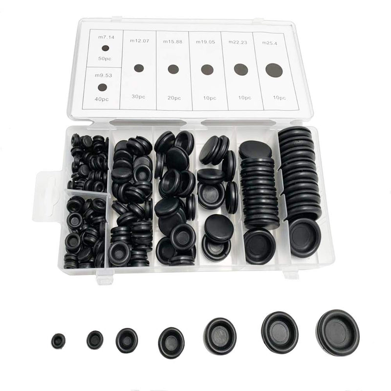 170Pcs Rubber Grommet Kits Firewall Hole Plug Set Electrical Wire Gasket Set for Wire Plug and Cable