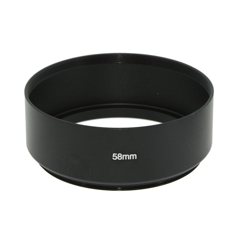 SIOTI Camera Standard Focus Metal Lens Hood with Cleaning Cloth and Lens Cap Compatible with Leica/Fuji/Nikon/Canon/Samsung Standard Thread Lens 58mm