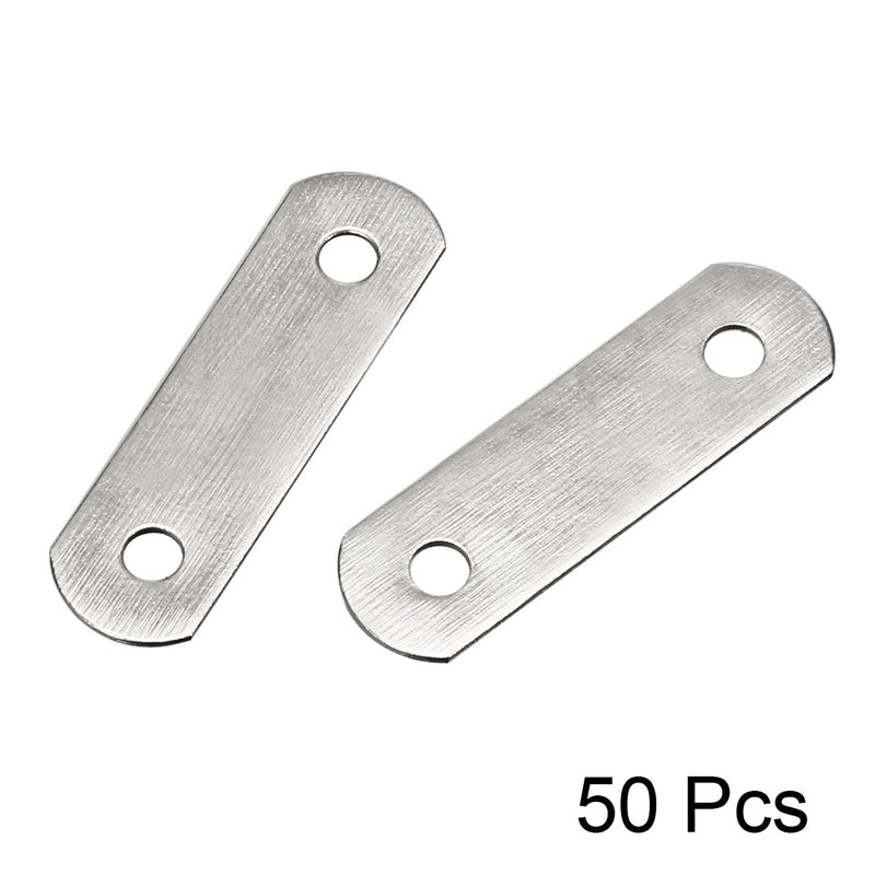 uxcell Repair Plate, 34mmx10mm, Flat Fixing Mending Corner Brace Bracket Connector, Pack of 50