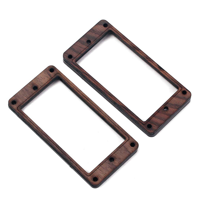 Alnicov 2 Pcs Curved Bottom Humbucker Pickup Ring Set for Epiphone Guitar Accessories,Rosewood