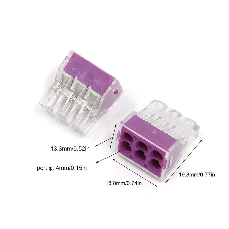 Quluxe 30 Pcs Lever Wire Nut 6 Conductor Compact Splicing Connectors Push-in Connector Quick Connection Terminal PCT-106 Compact Wire Connector for Electronic Component