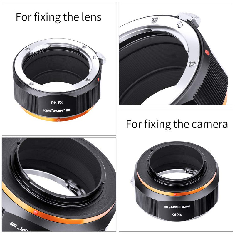 K&F Concept Lens Mount Adapter with Aperture Control Ring for Pentax PK Mount Lens to Fujifilm Fuji X-Series X FX Mount Cameras with Matting Varnish Design for Fuji XT2 XT20 XE3 XT1 X-T2 PK-FX