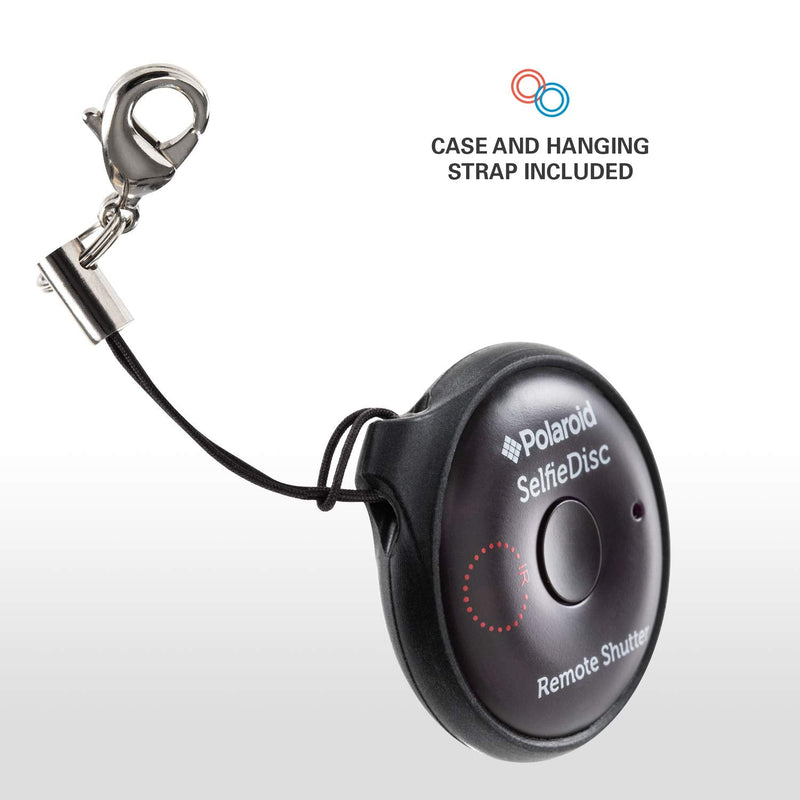 Polaroid SelfieDisc Enhanced IR Remote Shutter Release for SLR Cameras & Bluetooth Enabled Digital Cameras Compatible w/iOS, Android, Canon, Nikon, Sony, Pentax - Includes FREE Mobile App