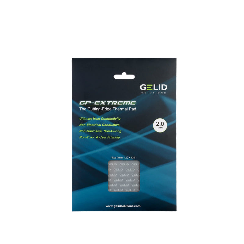 Gelid Solutions GP-Extreme 12W-Thermal Pad 120x120 Excellent Heat Conduction, Ideal Gap Filler. Easy Installation (120x120x2.0) 120x120x2.0