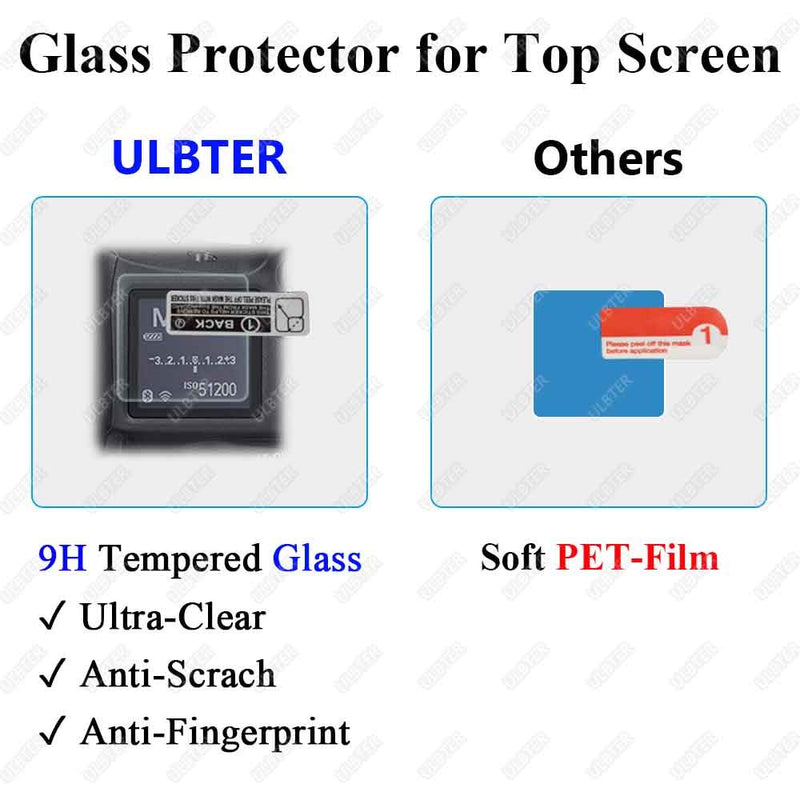 Screen Protector for Nikon Z 9 Z9 + Top Screen [2+2Pack], ULBTER Tempered Glass Cover 0.3mm 9H Hardness Anti-Scrach Anti-Fingerprint Anti-Bubble