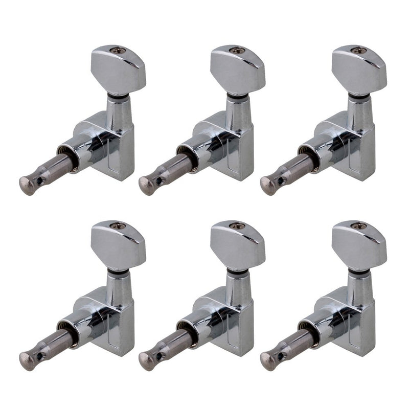 BQLZR Chrome Guitar Tuning Pegs Machine Heads 6R Small Button