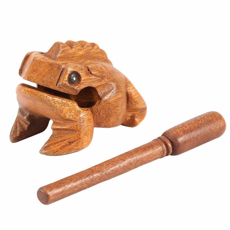 Wood Frog Guiro Rasp Thailand Hand Carved Wooden Frog Guiro Rasp Croaking Sound Toy Musical Instrument Tone Block Natural Finish Five Sizes(#5) #5