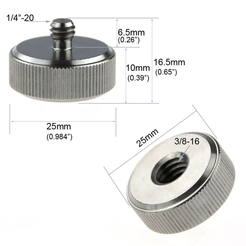 CAMVATE Stainless Steel 1/4"-20 Male to 3/8"-16 Female Tripod Screw gray-1