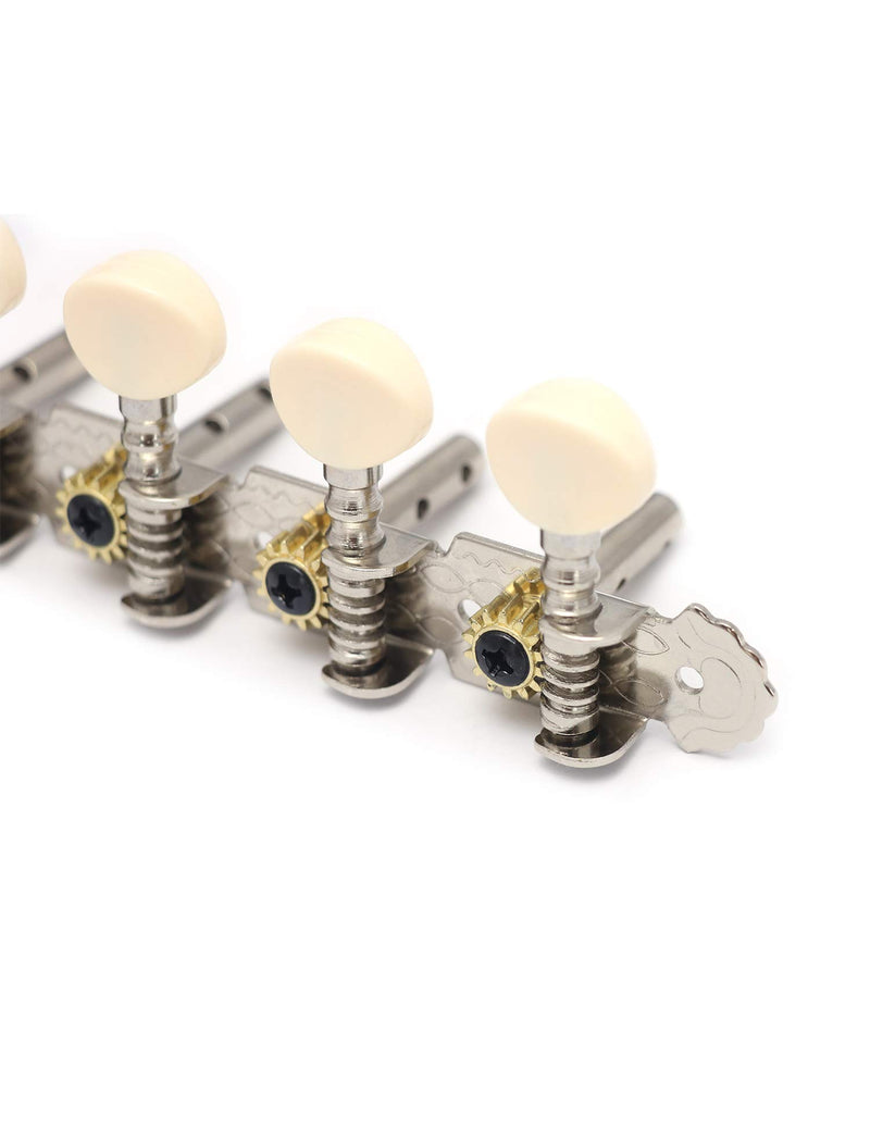 Metallor Guitar Machine Heads Tuning Pegs Keys for Mandolin Banjo and 8 String Guitars Instruments Double Hole Chrome Plating 4L 4R.